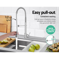 Thumbnail for Cefito Kitchen Tap Mixer Faucet Taps Pull Out Laundry Bath Sink Brass Watermark