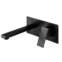 Thumbnail for Cefito WELS Bathroom Tap Wall Square Black Basin Mixer Taps Vanity Brass Faucet