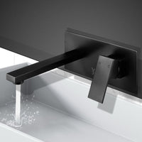 Thumbnail for Cefito WELS Bathroom Tap Wall Square Black Basin Mixer Taps Vanity Brass Faucet