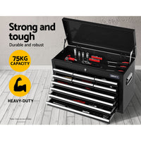 Thumbnail for Giantz 10-Drawer Tool Box Chest Cabinet Garage Storage Toolbox Black