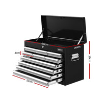 Thumbnail for Giantz 10-Drawer Tool Box Chest Cabinet Garage Storage Toolbox Black Silver