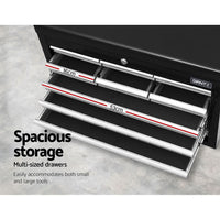 Thumbnail for Giantz 10-Drawer Tool Box Chest Cabinet Garage Storage Toolbox Black Silver