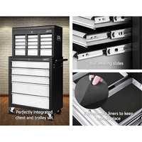 Thumbnail for Giantz 14 Drawers Toolbox Chest Cabinet Mechanic Trolley Garage Tool Storage Box