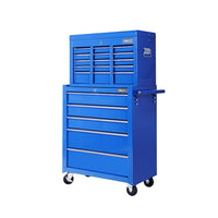 Thumbnail for Giantz 14 Drawers Toolbox Chest Cabinet Mechanic Trolley Garage Tool Storage Box