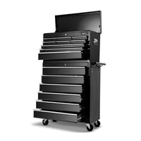 Thumbnail for Giantz 15 Drawers Tool Box Chest Trolley Cabinet Garage Storage Boxes Organizer Black