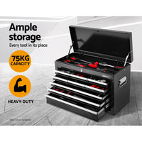 Thumbnail for Giantz 15 Drawers Tool Box Chest Trolley Cabinet Garage Storage Boxes Organizer Black