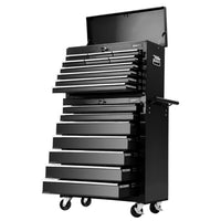 Thumbnail for Giantz 17 Drawers Tool Box Trolley Chest Cabinet Cart Garage Mechanic Toolbox Black