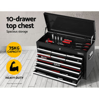 Thumbnail for Giantz 17 Drawers Tool Box Trolley Chest Cabinet Cart Garage Mechanic Toolbox Black