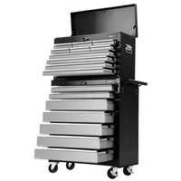 Thumbnail for Giantz 17 Drawers Tool Box Trolley Chest Cabinet Cart Garage Mechanic Toolbox Black and Grey