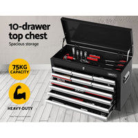 Thumbnail for Giantz 17 Drawers Tool Box Trolley Chest Cabinet Cart Garage Mechanic Toolbox Black and Grey