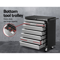 Thumbnail for Giantz 17 Drawers Tool Box Trolley Chest Cabinet Cart Garage Mechanic Toolbox Black and Grey