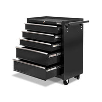 Thumbnail for Giantz 5 Drawer Mechanic Tool Box Cabinet Storage Trolley - Black