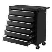 Thumbnail for Giantz Tool Box Trolley Chest Cabinet 6 Drawers Cart Garage Toolbox Set Black