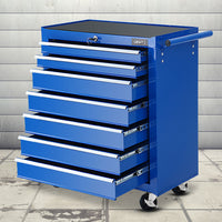 Thumbnail for Giantz Tool Chest and Trolley Box Cabinet 7 Drawers Cart Garage Storage Blue