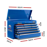 Thumbnail for Giantz 9 Drawer Mechanic Tool Box Cabinet Storage - Blue