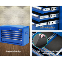 Thumbnail for Giantz 9 Drawer Mechanic Tool Box Cabinet Storage - Blue