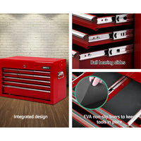 Thumbnail for Giantz 9 Drawer Mechanic Tool Box Cabinet Storage - Red