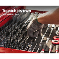 Thumbnail for Giantz 9 Drawer Mechanic Tool Box Cabinet Storage - Red