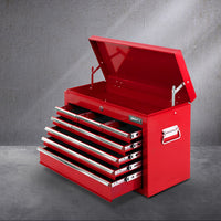 Thumbnail for Giantz 9 Drawer Mechanic Tool Box Cabinet Storage - Red