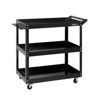 Thumbnail for Giantz Tool Cart 3 Tier Parts Steel Trolley Mechanic Storage Organizer Black