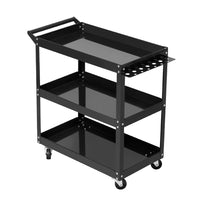 Thumbnail for Giantz Tool Cart 3 Tier Parts Steel Trolley Mechanic Storage Organizer Black