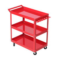 Thumbnail for Giantz Tool Cart 3 Tier Parts Steel Trolley Mechanic Storage Organizer Red