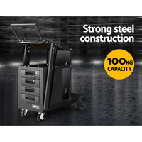 Thumbnail for Giantz Welding Trolley Tool Box Welder Cabinet Cart MIG TIG ARC Plasma Cutter