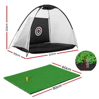 Thumbnail for Everfit Golf Practice Net And Training Mat Set Cage Training Aid Hitting Mat