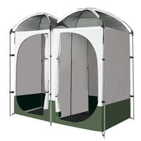 Thumbnail for Weisshorn Double Camping Shower Toilet Tent Outdoor Portable Change Room Green