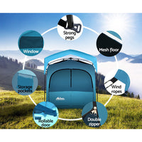 Thumbnail for Weisshorn Pop Up Camping Shower Tent Portable Toilet Outdoor Change Room Blue