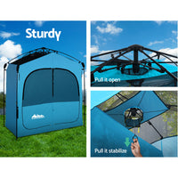 Thumbnail for Weisshorn Pop Up Camping Shower Tent Portable Toilet Outdoor Change Room Blue