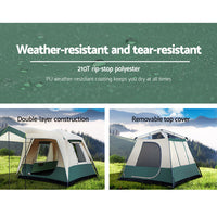 Thumbnail for Weisshorn Instant Up Camping Tent 4 Person Pop up Tents Family Hiking Dome Camp