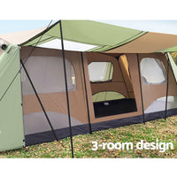 Thumbnail for Weisshorn Camping Tent 10 Person Instant Up Tents Outdoor Family Hiking 3 Rooms