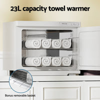 Thumbnail for Devanti 23L Towel Warmer UV Sterilizer Heater Cabinet Beauty SPA Salon White