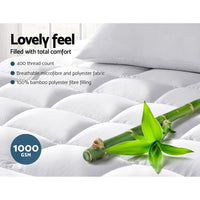 Thumbnail for Giselle King Mattress Topper Bamboo Fibre Pillowtop Protector