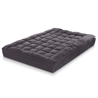 Thumbnail for Giselle Double Mattress Topper Pillowtop 1000GSM Charcoal Microfibre Bamboo Fibre Filling Protector