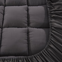 Thumbnail for Giselle Double Mattress Topper Pillowtop 1000GSM Charcoal Microfibre Bamboo Fibre Filling Protector