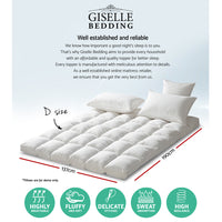 Thumbnail for Giselle Double Mattress Topper Pillowtop 1000GSM Microfibre Filling Protector