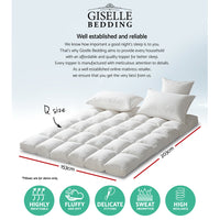 Thumbnail for Giselle Queen Mattress Topper Pillowtop 1000GSM Microfibre Filling Protector