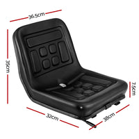 Thumbnail for Giantz Tractor Seat Forklift Excavator Bulldozer Universal Suspension Backrest Truck Chair