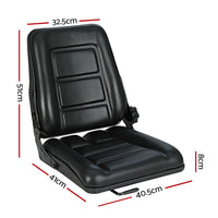 Thumbnail for Giantz Adjustable Tractor Seat Forklift Excavator Truck Universal Backrest Chair