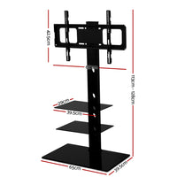 Thumbnail for Artiss Floor TV Stand Bracket Mount Swivel Height Adjustable 32 to 70 Inch Black