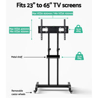 Thumbnail for Artiss Steel Mobile TV Stand Cart Height-adjust up to 65