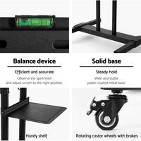 Thumbnail for Artiss Steel Mobile TV Stand Cart Height-adjust up to 65