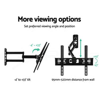 Thumbnail for Artiss TV Wall Mount Bracket Tilt Swivel Full Motion Flat Slim LED LCD 23 inch to 55 inch