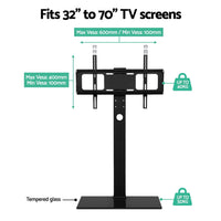 Thumbnail for Artiss Floor TV Stand Brakcket Mount Swivel Height Adjustable 32 to 70 Inch Black