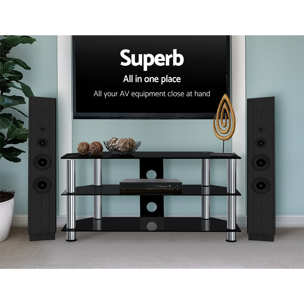 Artiss TV Stand Entertainment Unit Media Cabinet Temptered Glass 3 Tiers