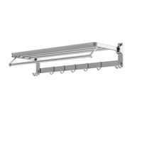 Thumbnail for Towel Rail Rack Holder 4 Bars Wall Mounted Aluminium Foldable Hanging Hook