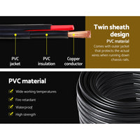 Thumbnail for Giantz 3MM 100M Twin Core Wire Electrical Cable Extension Car 450V 2 Sheath