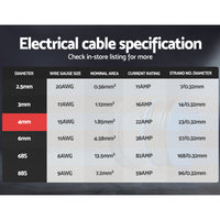 Thumbnail for Giantz 4MM 100M Twin Core Wire Electrical Cable Extension Car 450V 2 Sheath